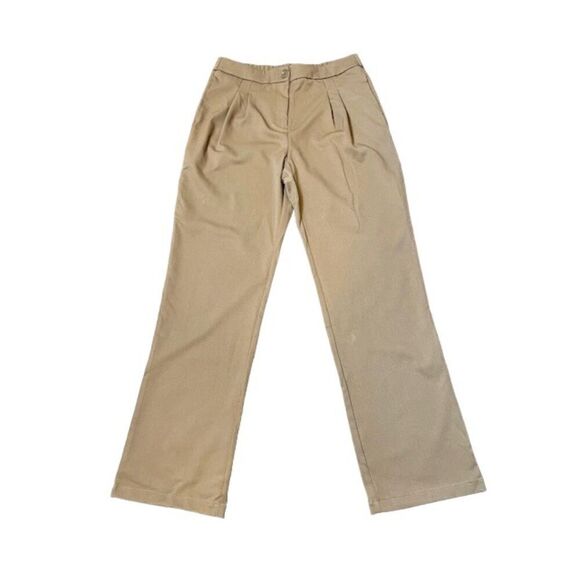 NWOT Sincerely Jules Dress Pants Pleated Front Polyester Spandex Tan Large - Picture 1 of 8